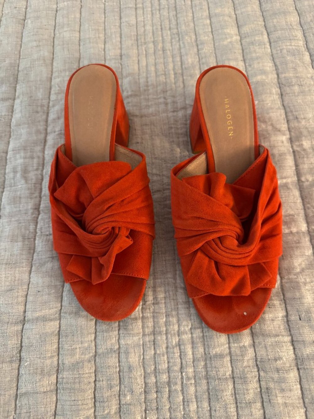 Cute Orange Suede Halogen Sandals!